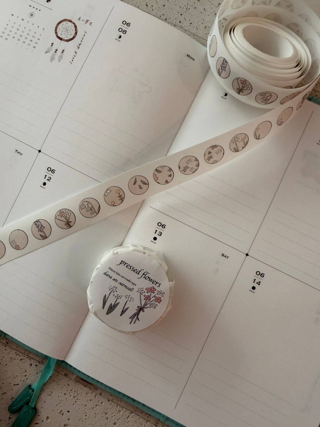 Pressed flowers - kiss cut - 20mm washi tape