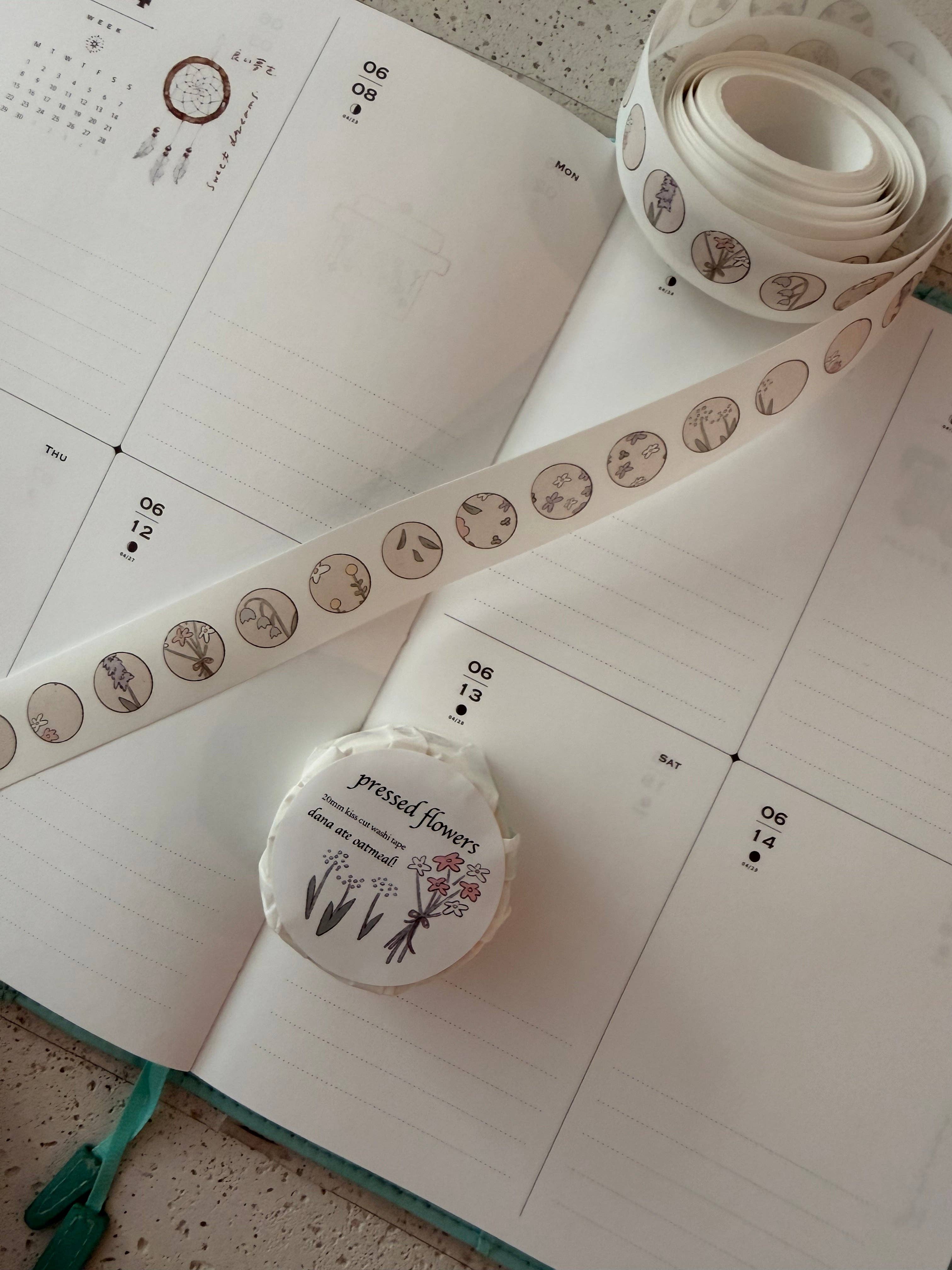 Pressed flowers - kiss cut - 20mm washi tape