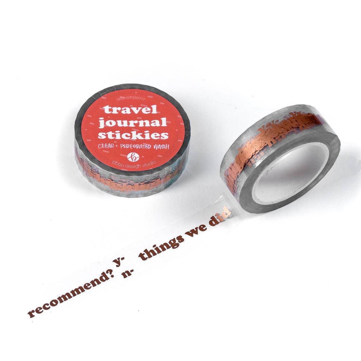 Travel Journal Stickies - Clear Washi Tape - Perforated