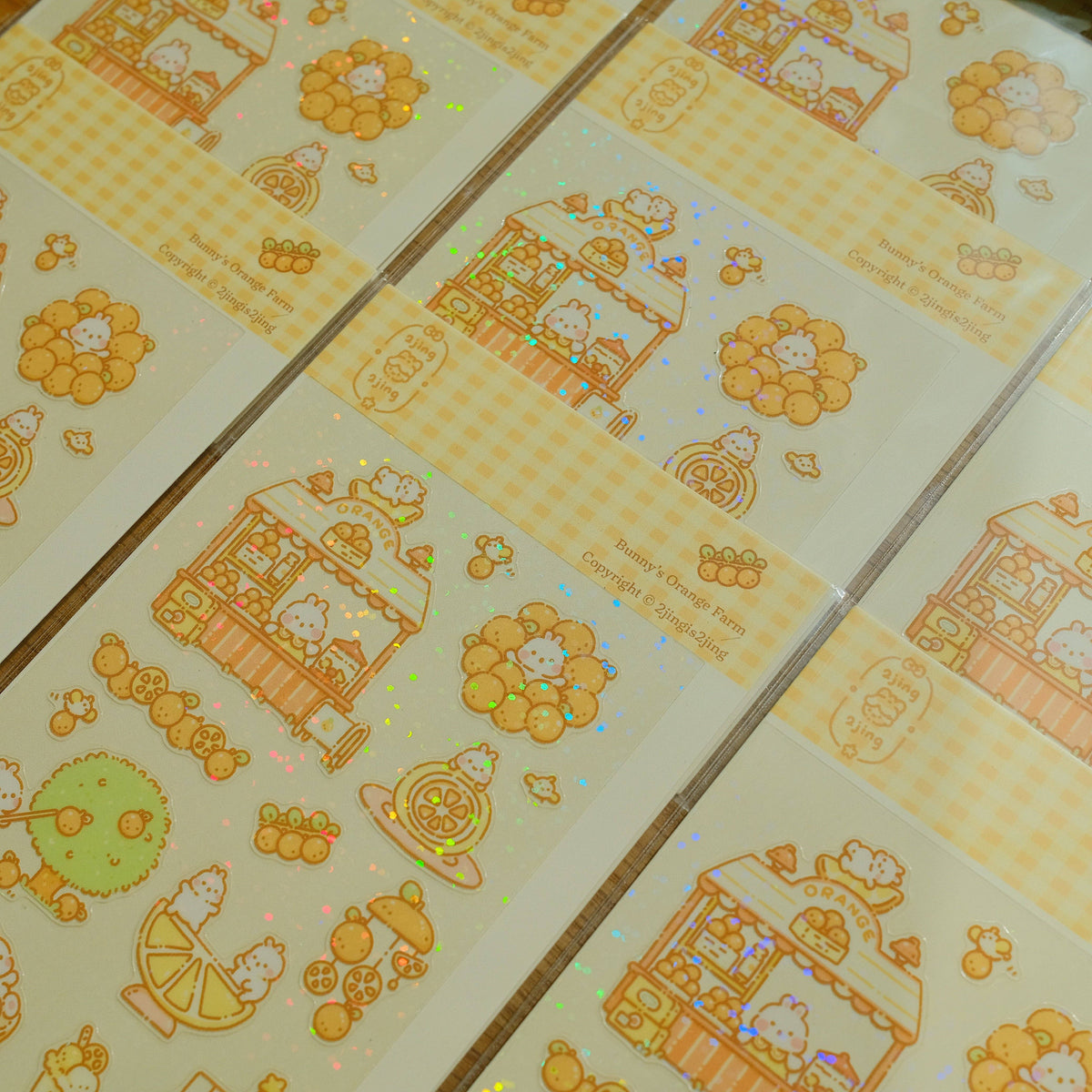 Bunny's Fruit Farm Sticker Sheet - Orange Farm