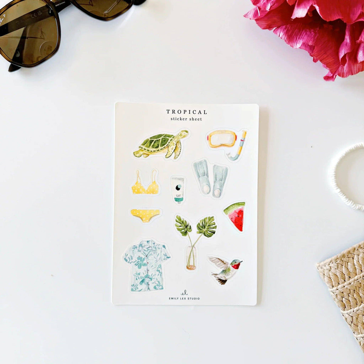 Tropical sticker sheets
