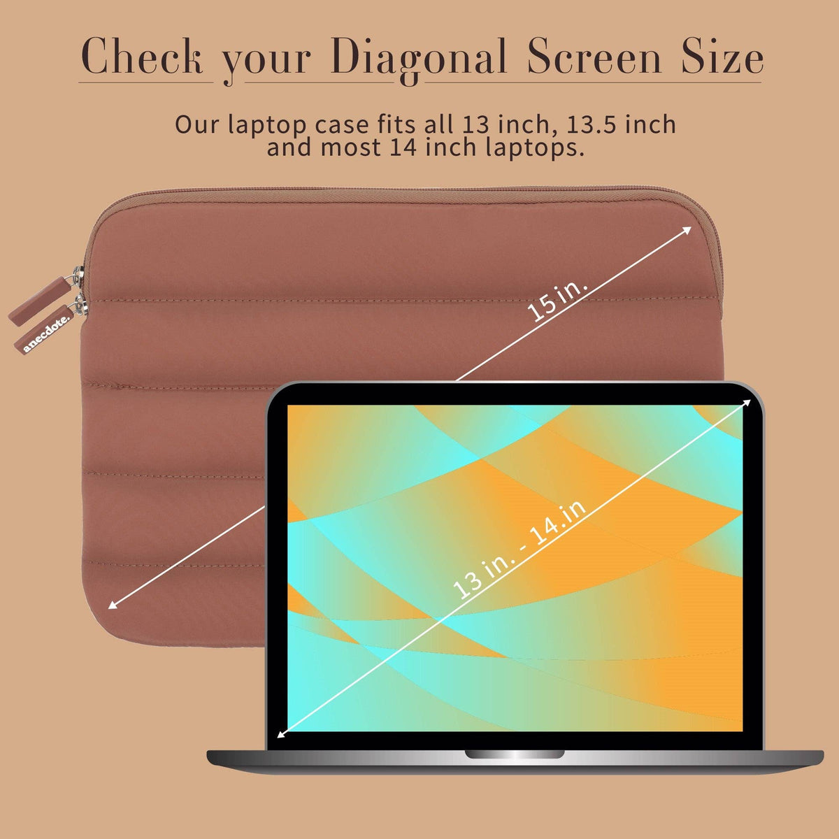 Puffer Laptop Sleeve - 2 sizes  - 6 colors 