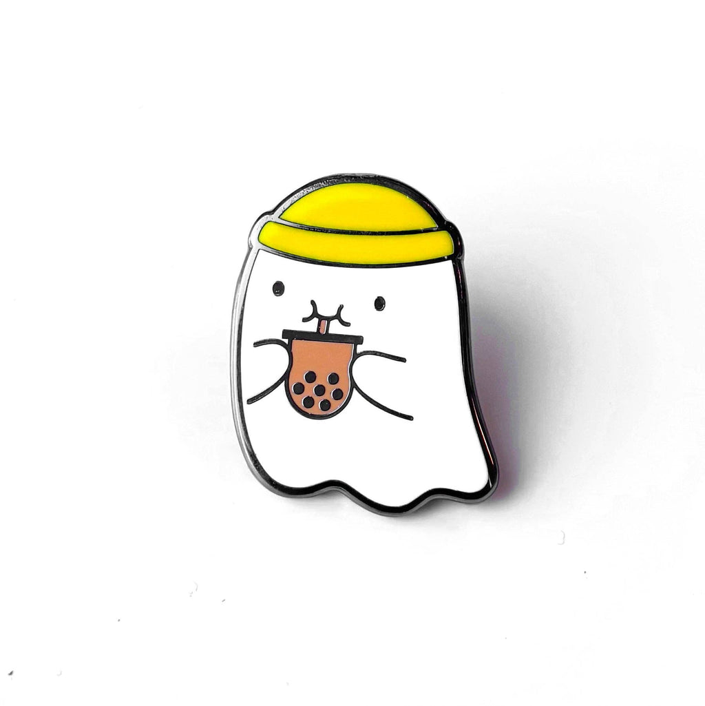 Bubble Tea Ghost Enamel Pin