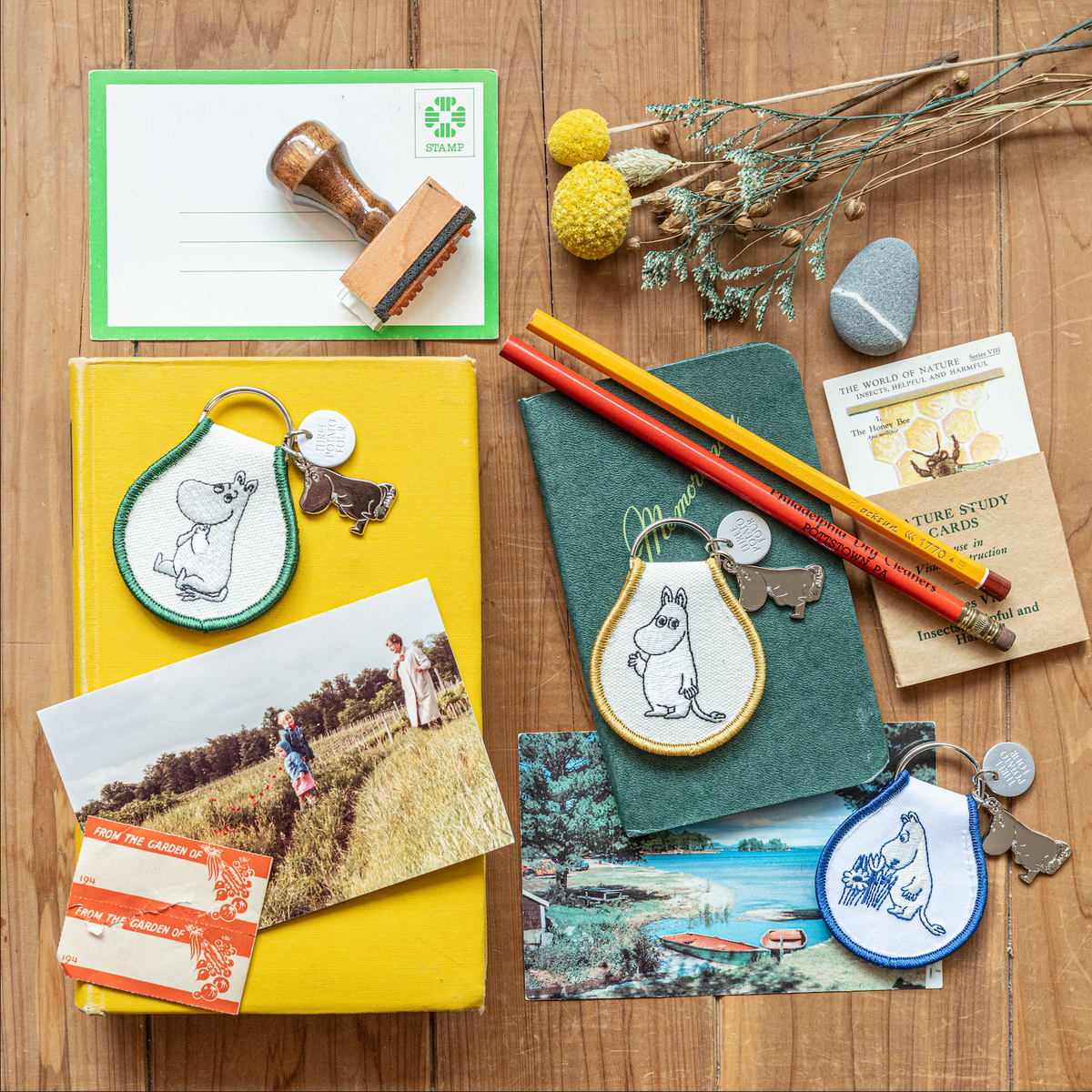 3P4 x Moomin® - Moomintroll Wave Patch Keychain + Charm