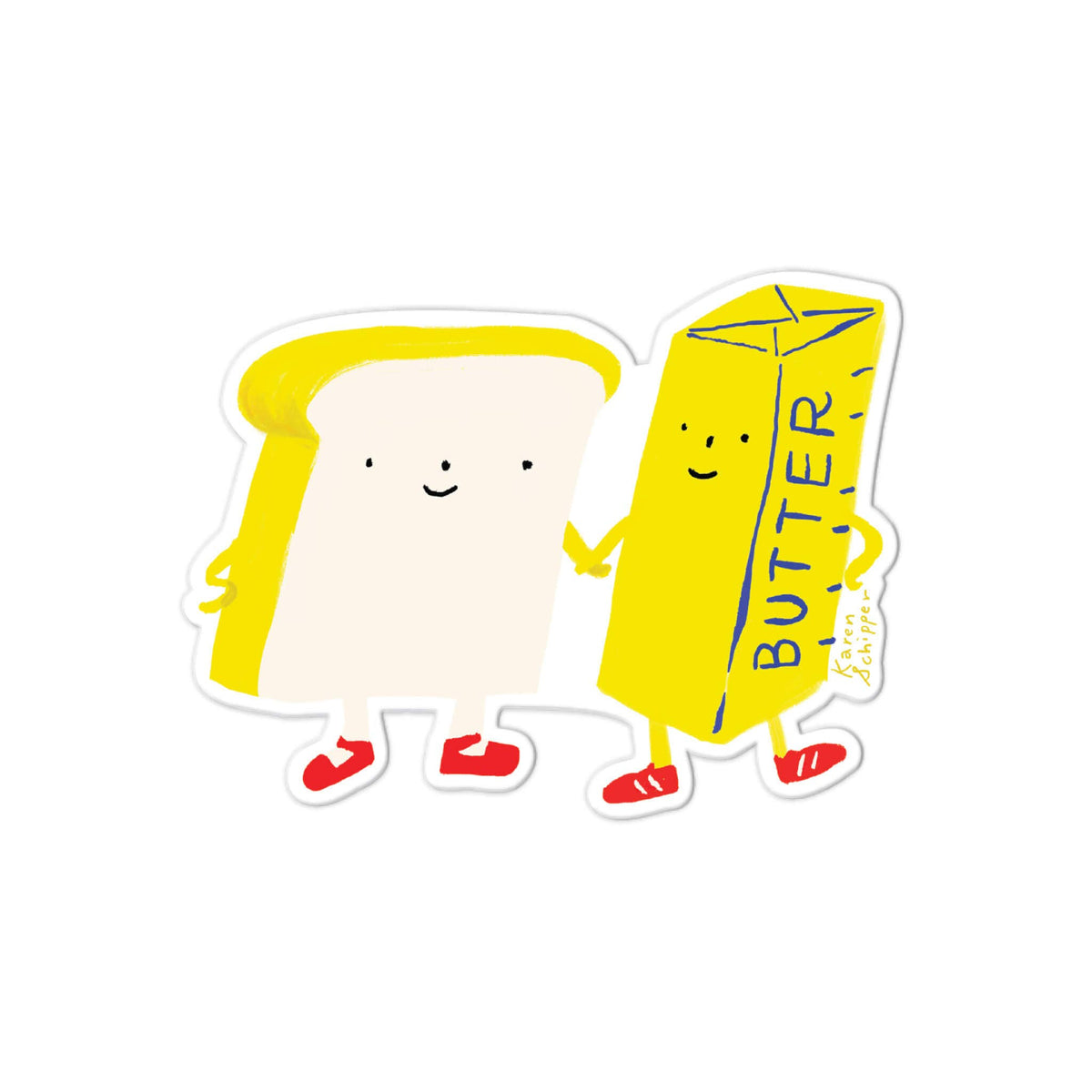 Bread and Butter Sticker – Cute Food Vinyl Sticker