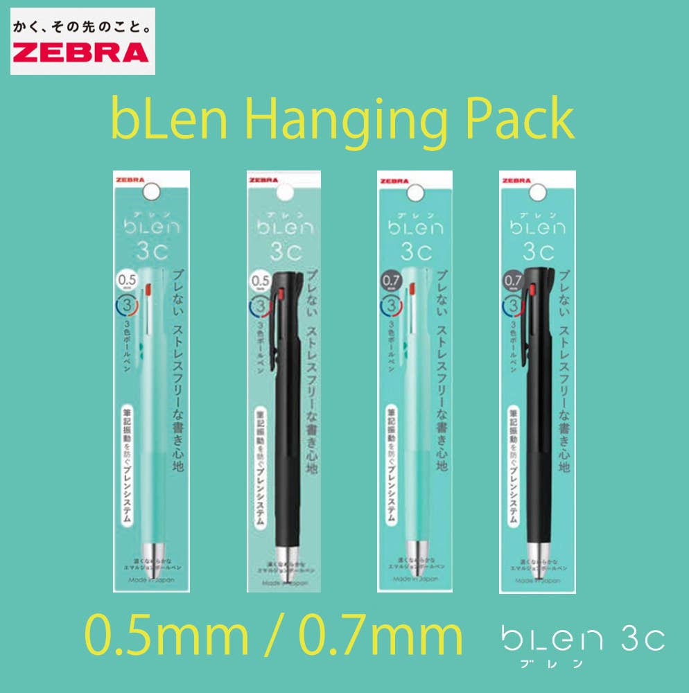 ZEBRA BLEN 3-COLOR BALLPOINT PEN BLEN 3C 0.5MM / 0.7MM