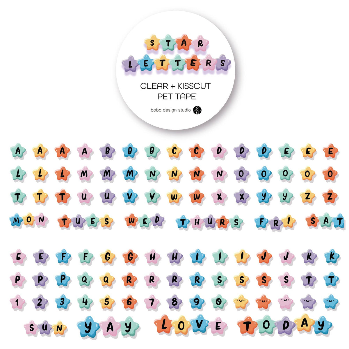 Star Letters Alphabet PET Tape