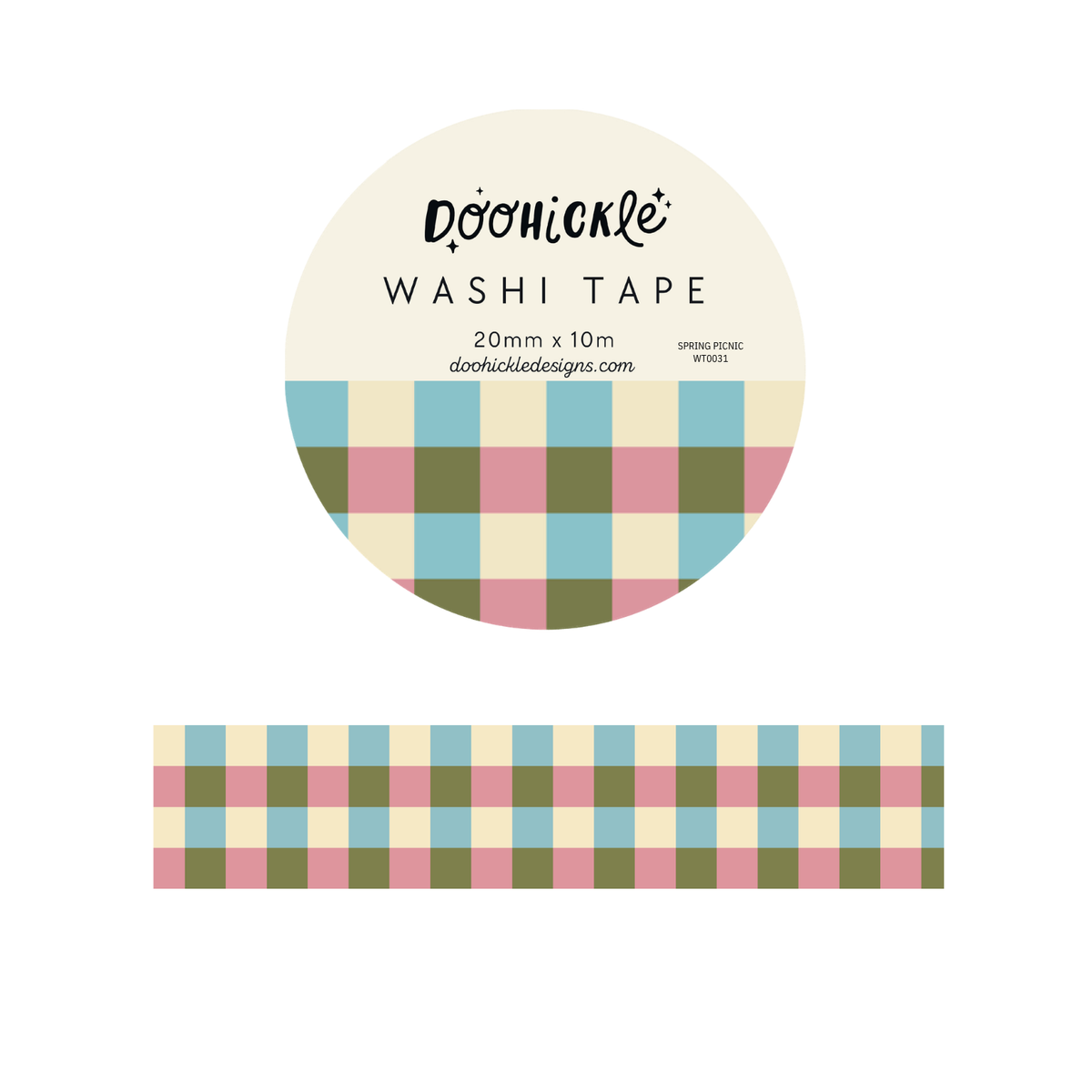Spring Picnic Gingham - Washi Tape - 20mm