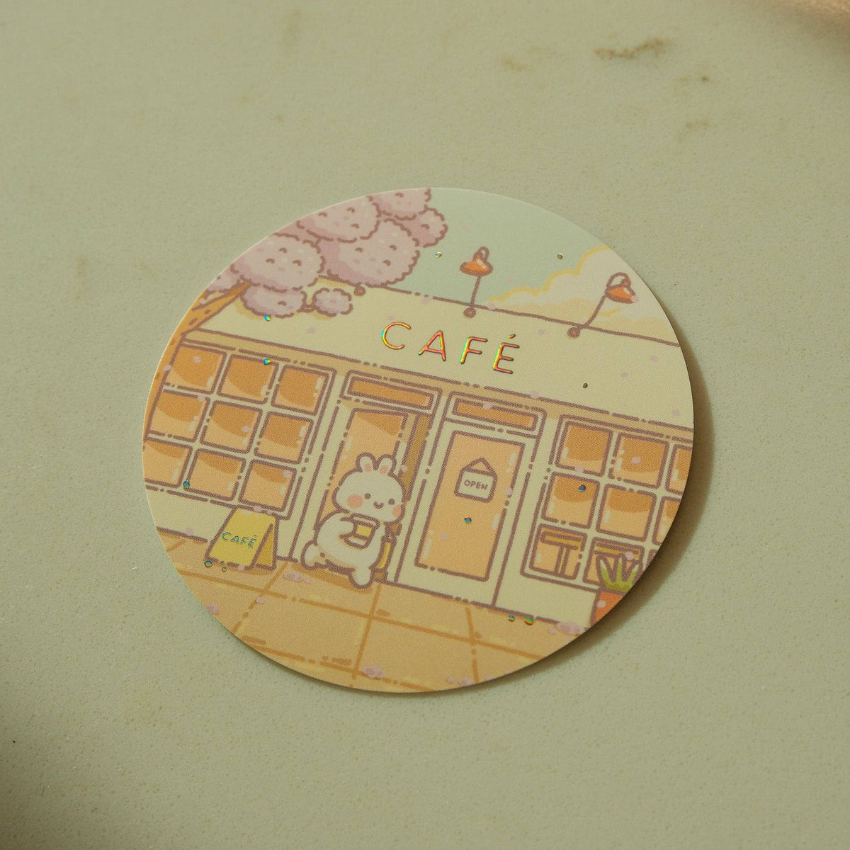 Morning Cafe-California Series Die Cut Sticker