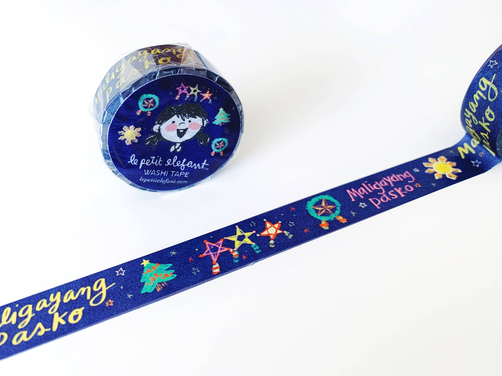 Maligayang Pasko Blue Filipino Washi Tape