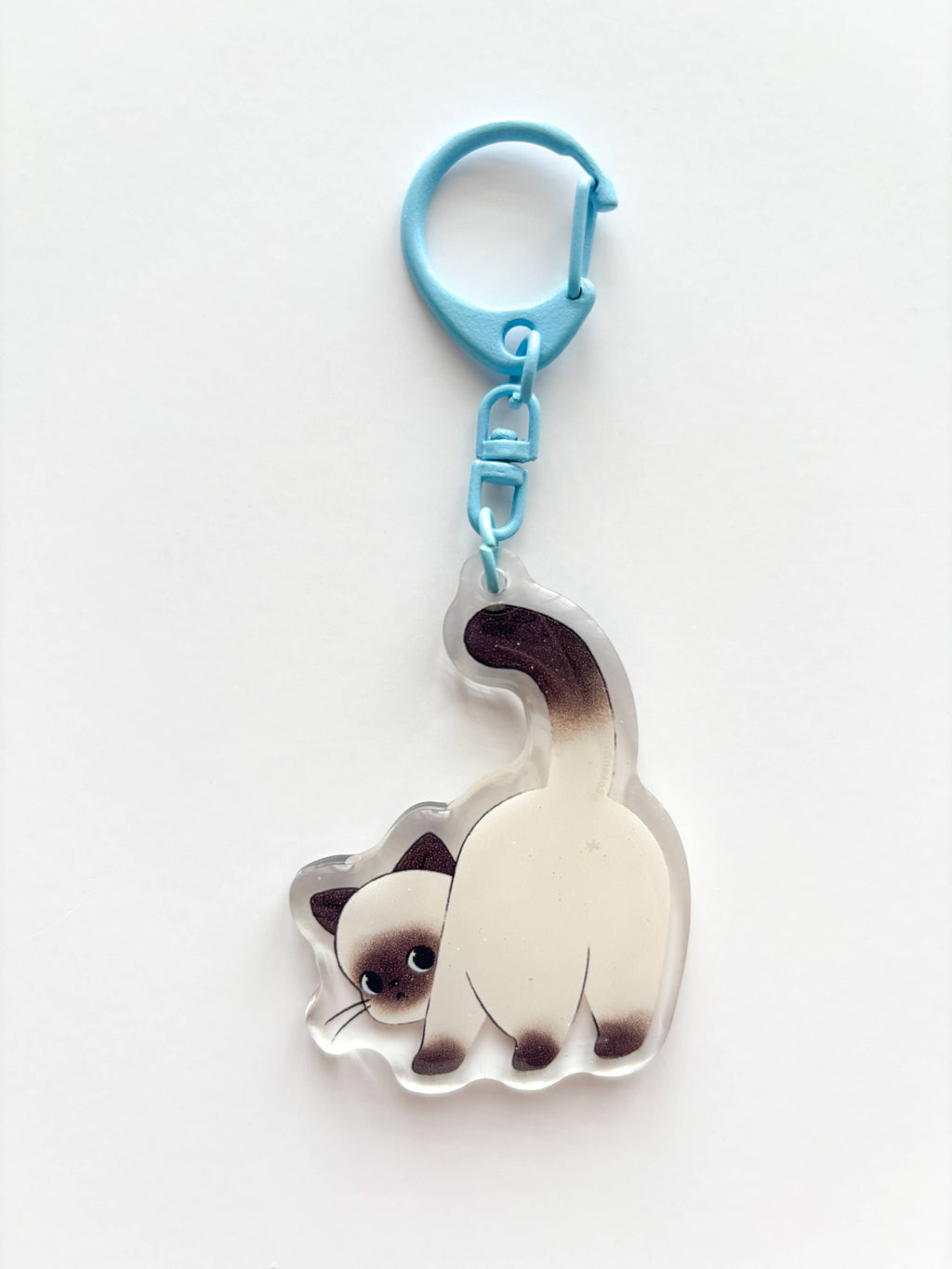 Cheeky Siamese Glitter Acrylic Keychain