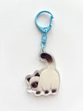 Cheeky Siamese Glitter Acrylic Keychain