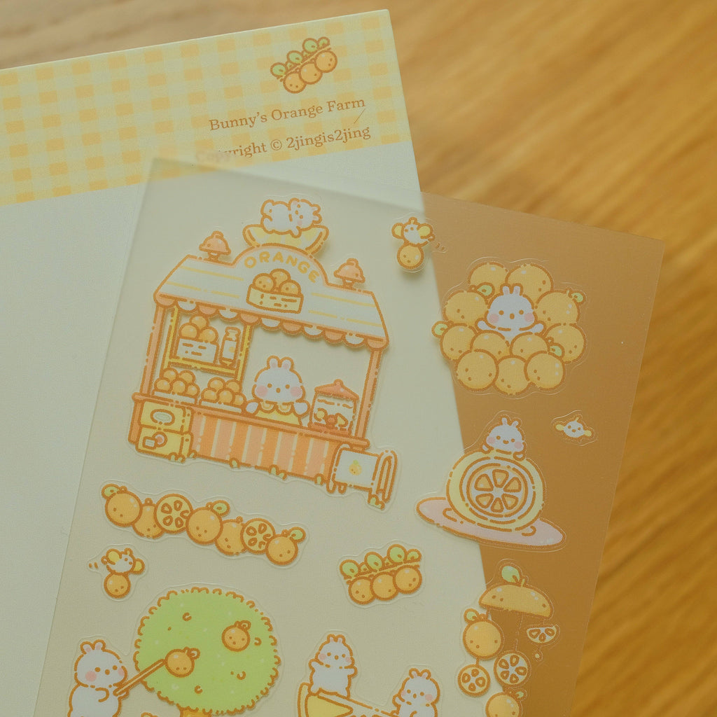 Bunny's Fruit Farm Sticker Sheet - Orange Farm