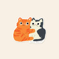Cat Hug Sticker – Cute Cat Lover Vinyl Sticker