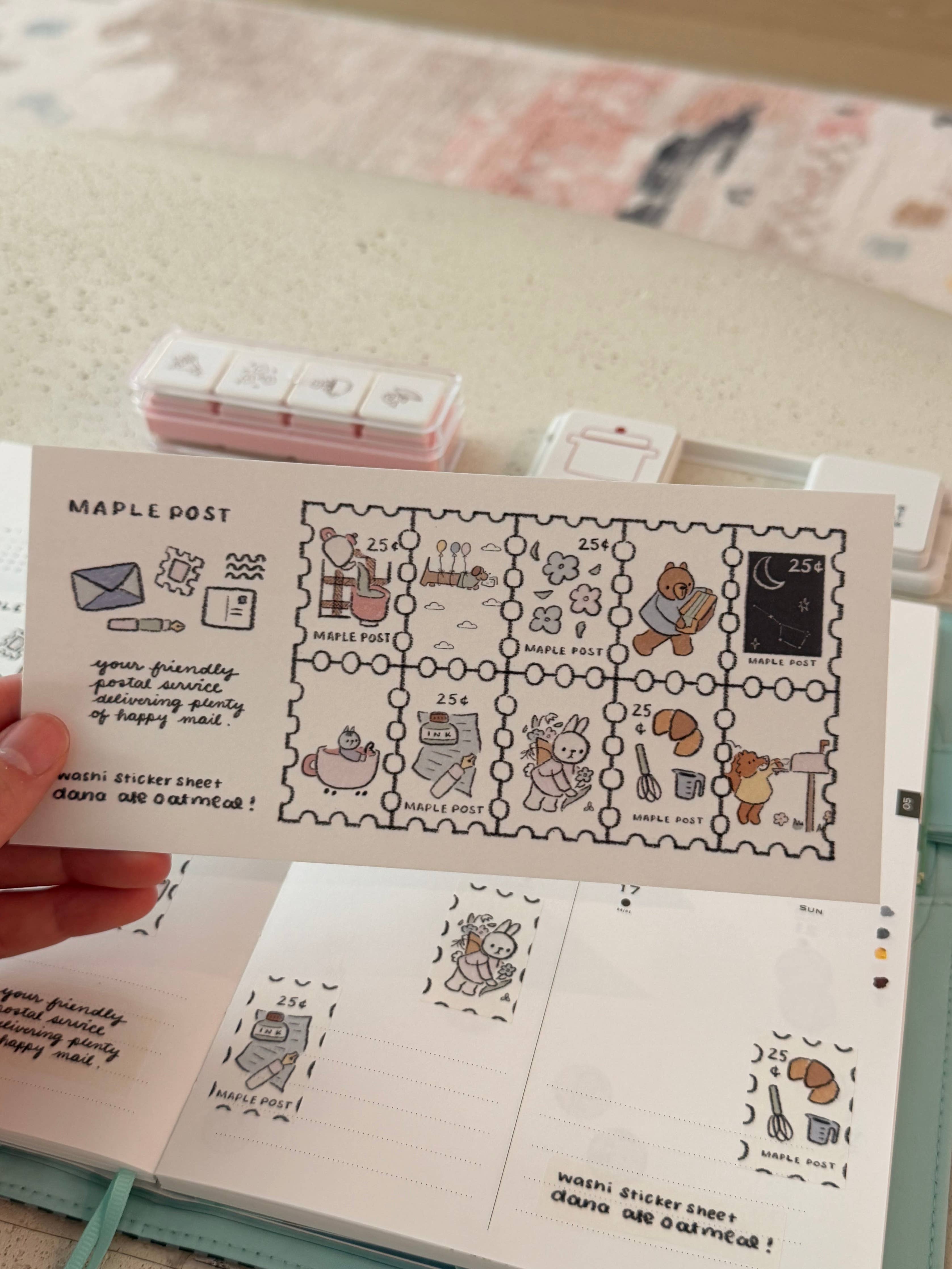 Maple post  - washi sticker sheet