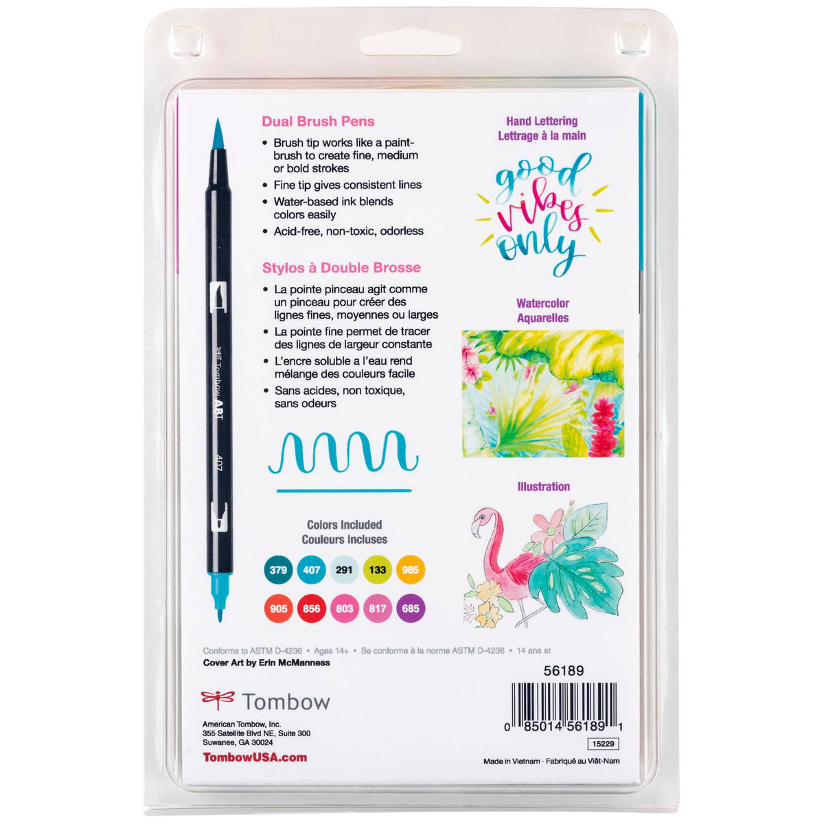 Dual Brush Pen Art Markers: Tropical - 10-Pack