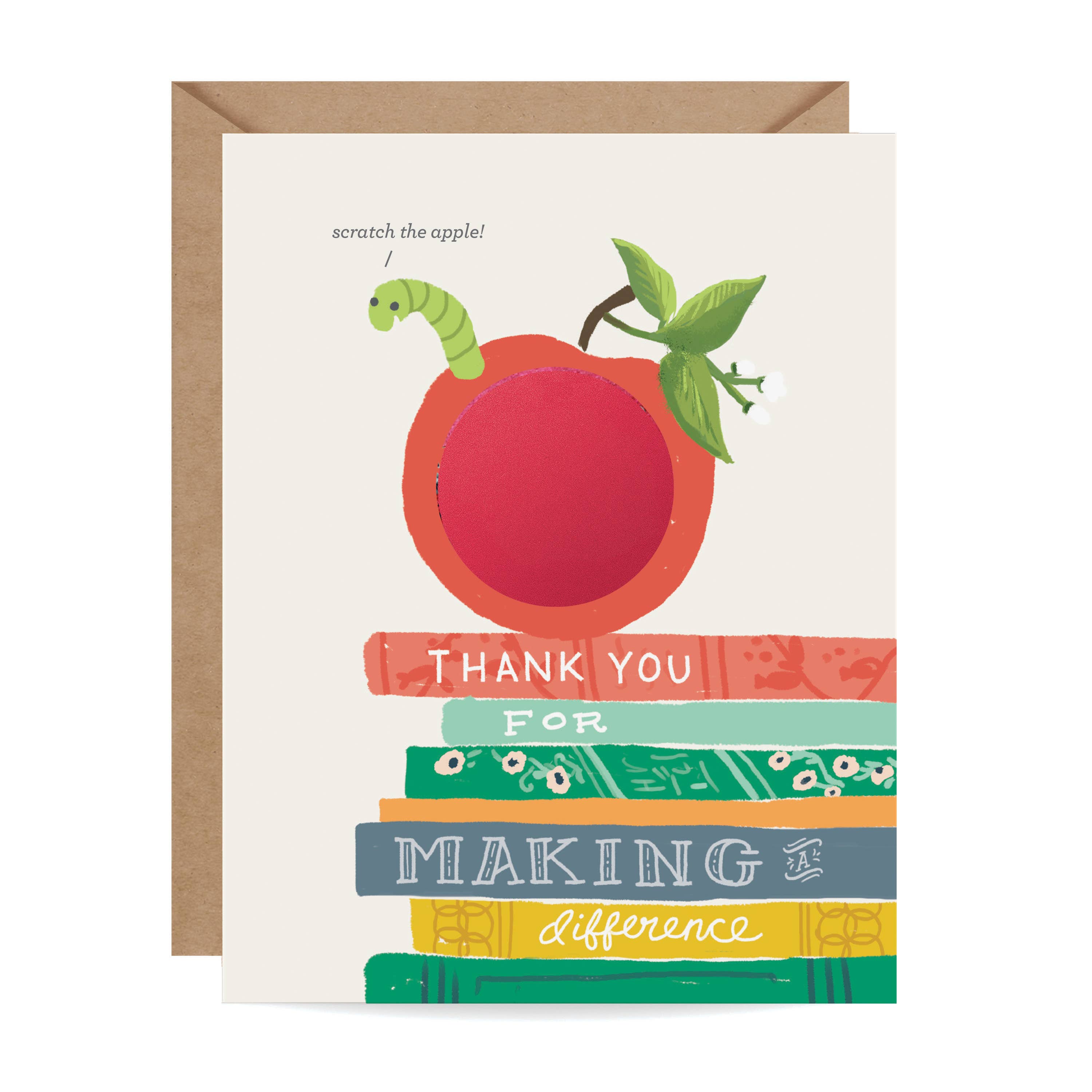 Scratch-off Card - Bookworm - Teacher/Thank You