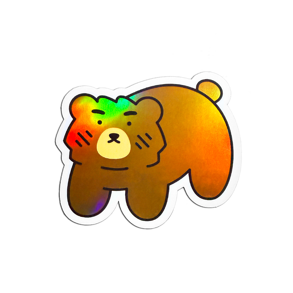 If bear not friend, why friend shaped? Sticker (Holographic)