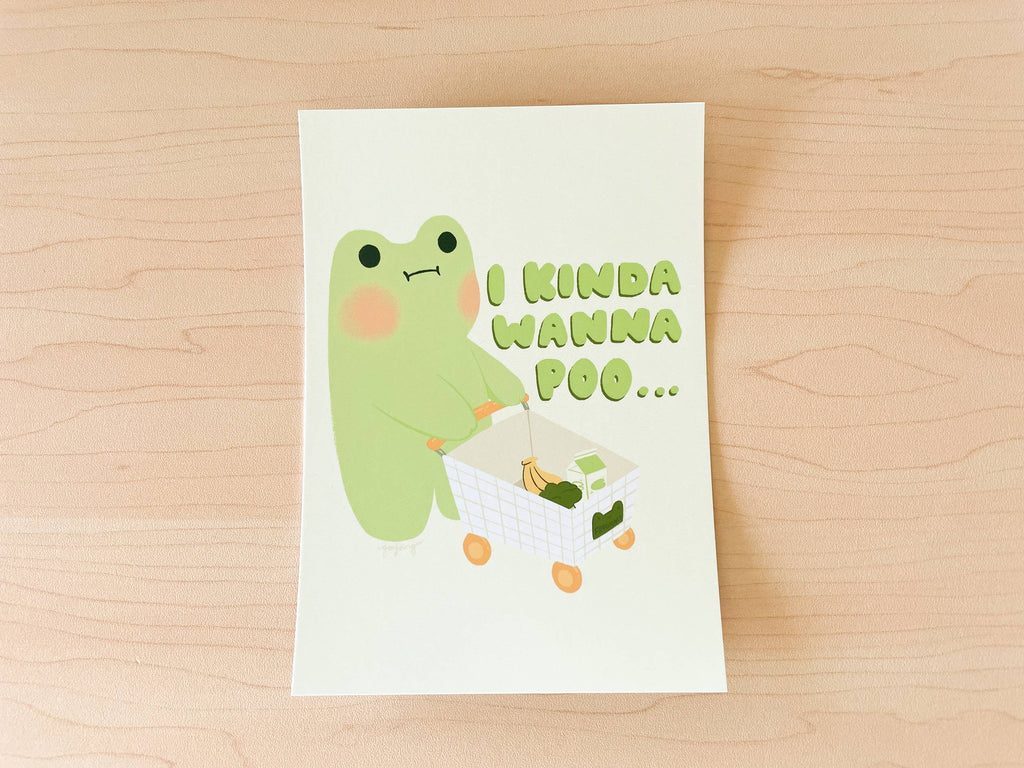 Poo Frog Mini Print / Postcard