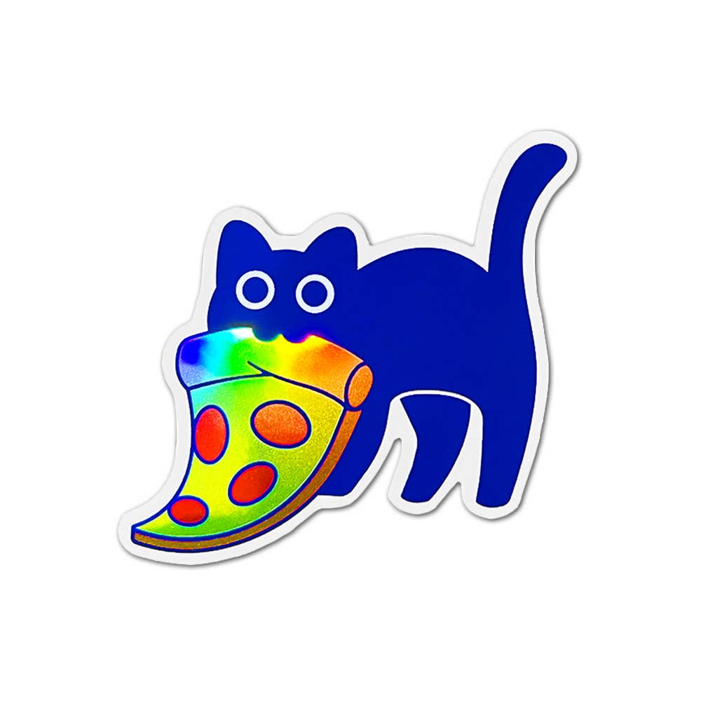 Pizza Cat Sticker (Holographic)