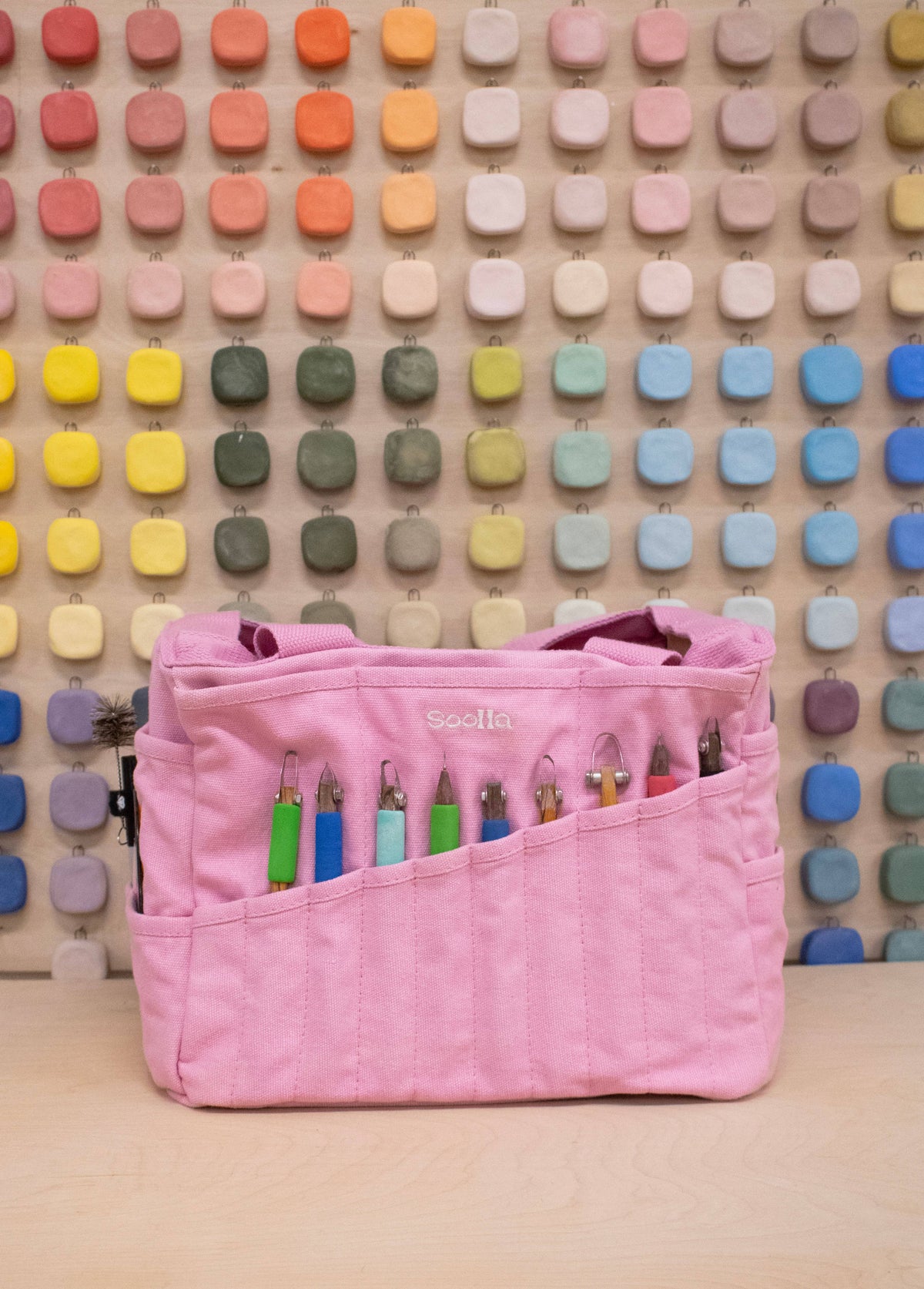 Soolla Studio Artist Bag, Flamingo, Stationery Project Bag
