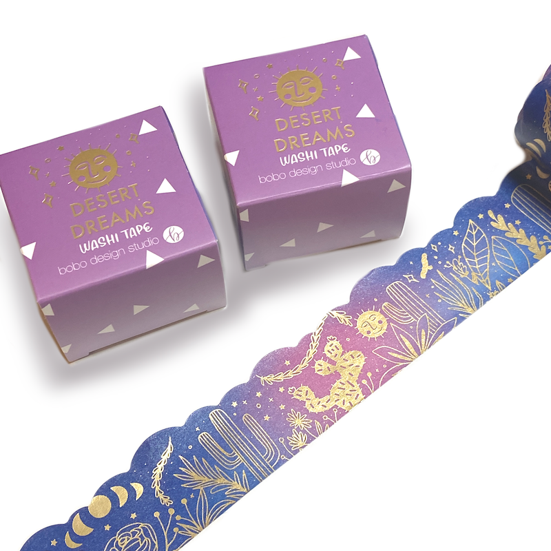 Desert Dreams - Gold Foil Cloud Cut - Washi Tape - 1"