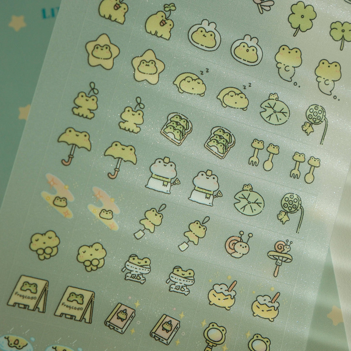Little Frog Witch Sticker Sheet (little square)