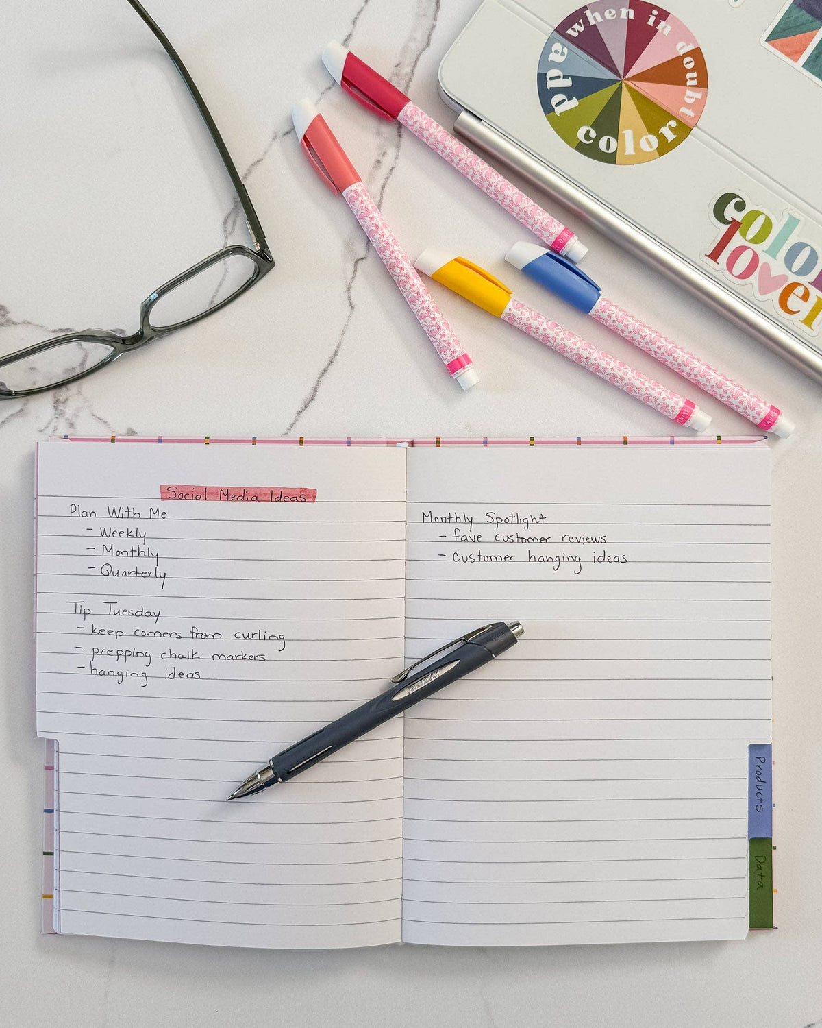 Colorful Tabbed Notebook
