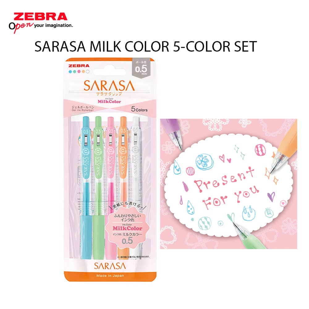 ZEBRA SARASA MILK COLOR - 5-COLOR SET
