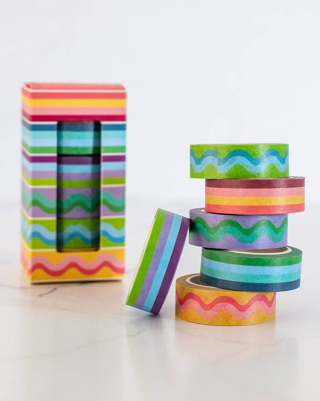 Colorful Squiggles & Stripes - Washi Tape- 15mm
