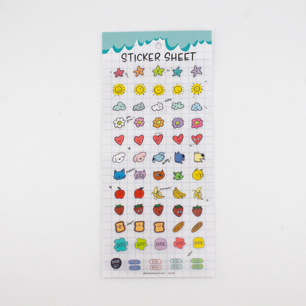 Days 01-Clear Planner Sticker Sheet