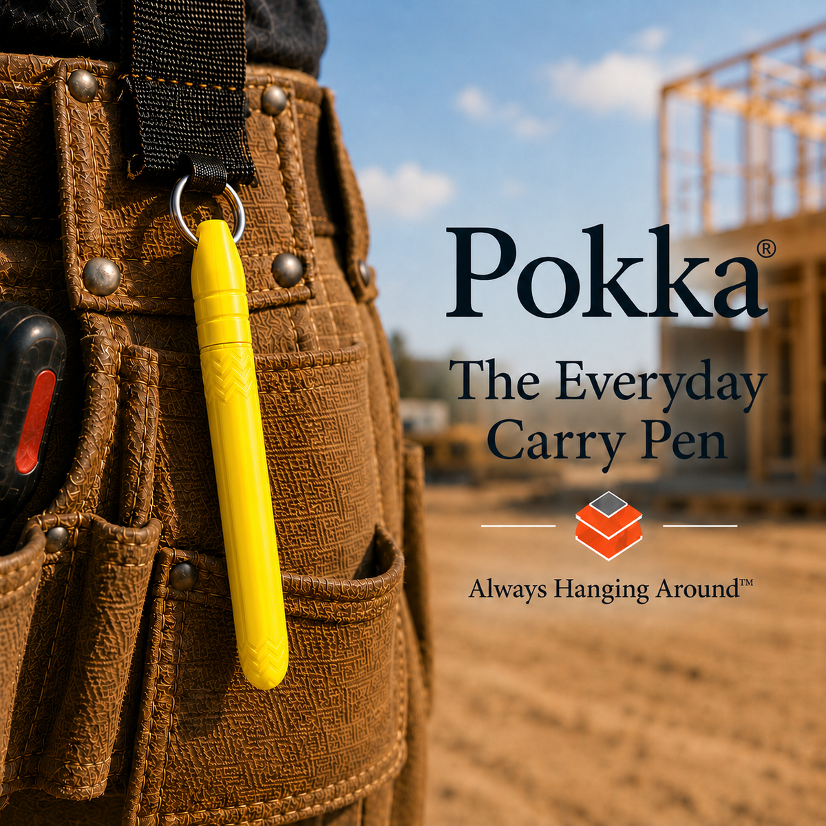 Pokka® Keyring Pen 24pc Display Blaze Orange/Safety Yellow