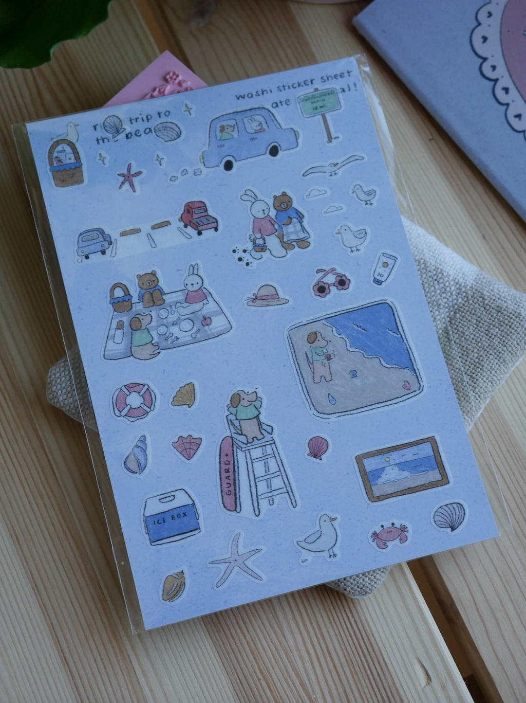 Roadtrip to the beach - washi sticker sheet