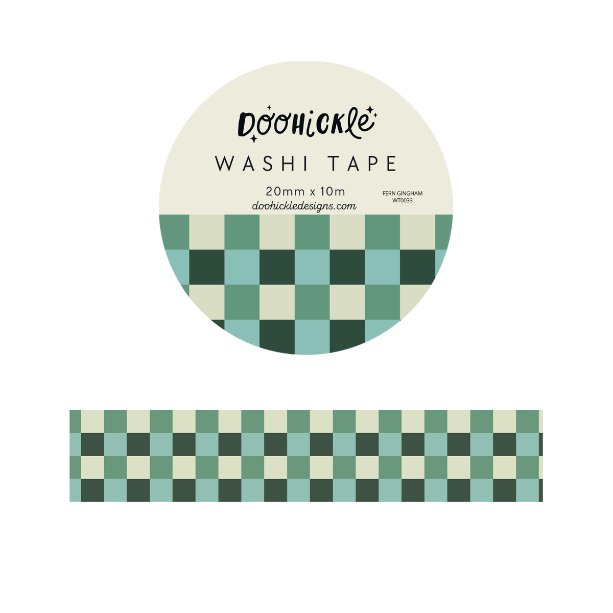 Fern Gingham - Washi Tape - 20mm