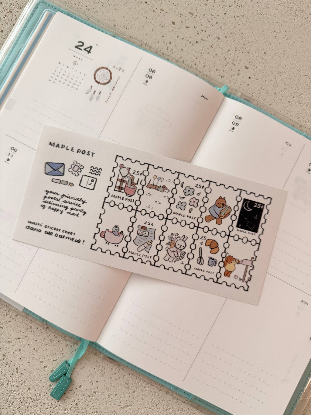 Maple post  - washi sticker sheet