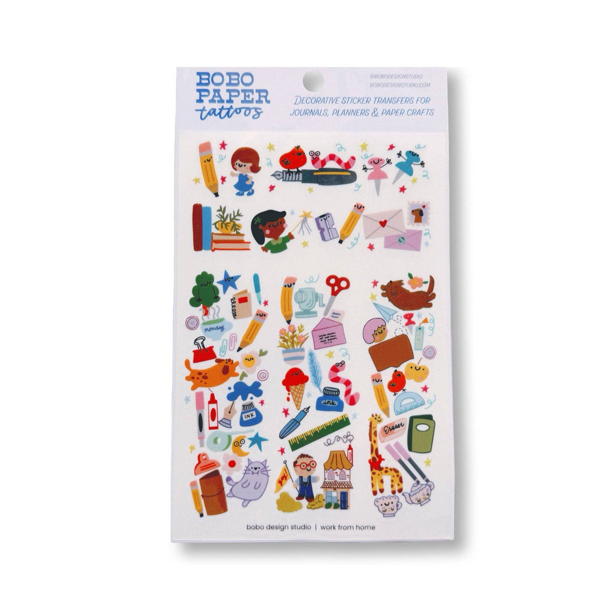 Bobo Paper Tattoo Transfer Sheet  - Work From Home